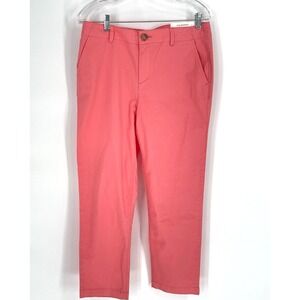 NWT LOFT Women's Size 8 Monroe Slim Peach Pink Chino Pants 97% Cotton Capsule